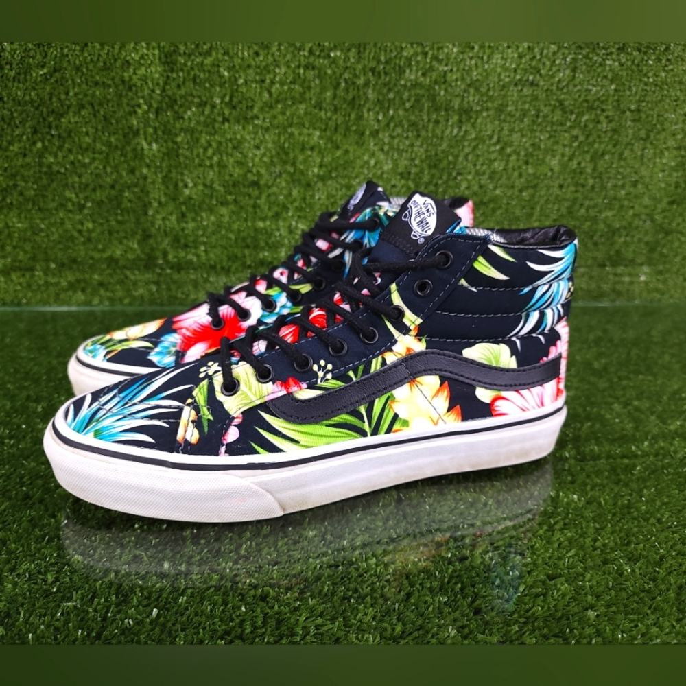 Vans Floral High-Top Sneakers Womens Size 8